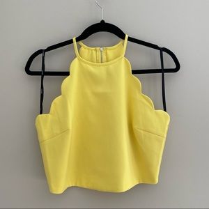 NEW! bright yellow scallop edge crop